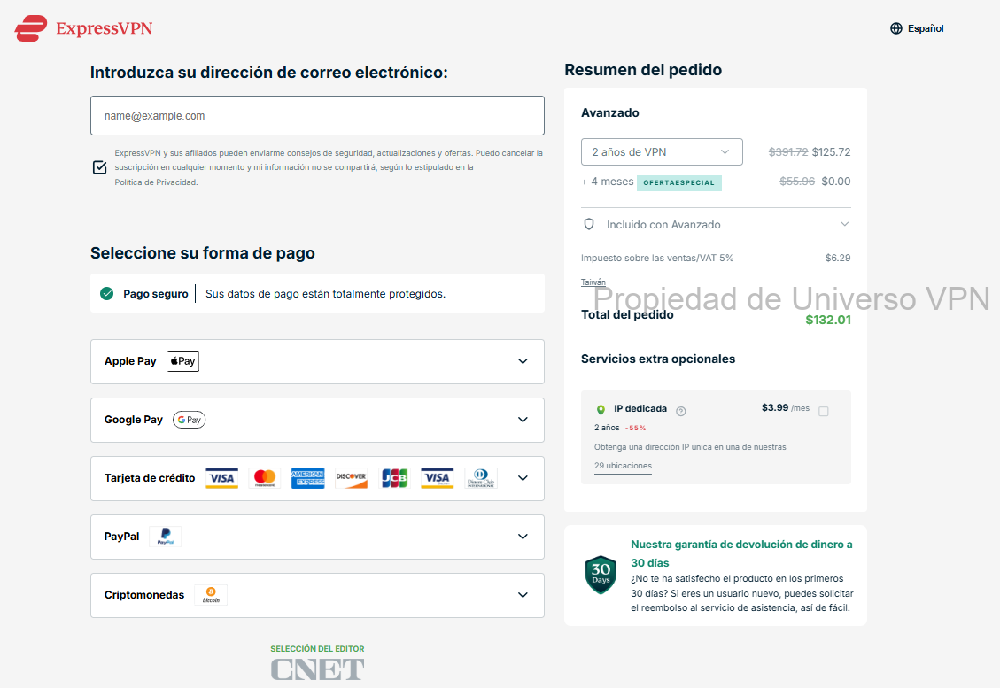 Pago ExpressVPN