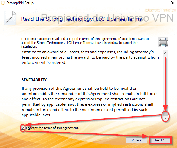 Instalación StrongVPN